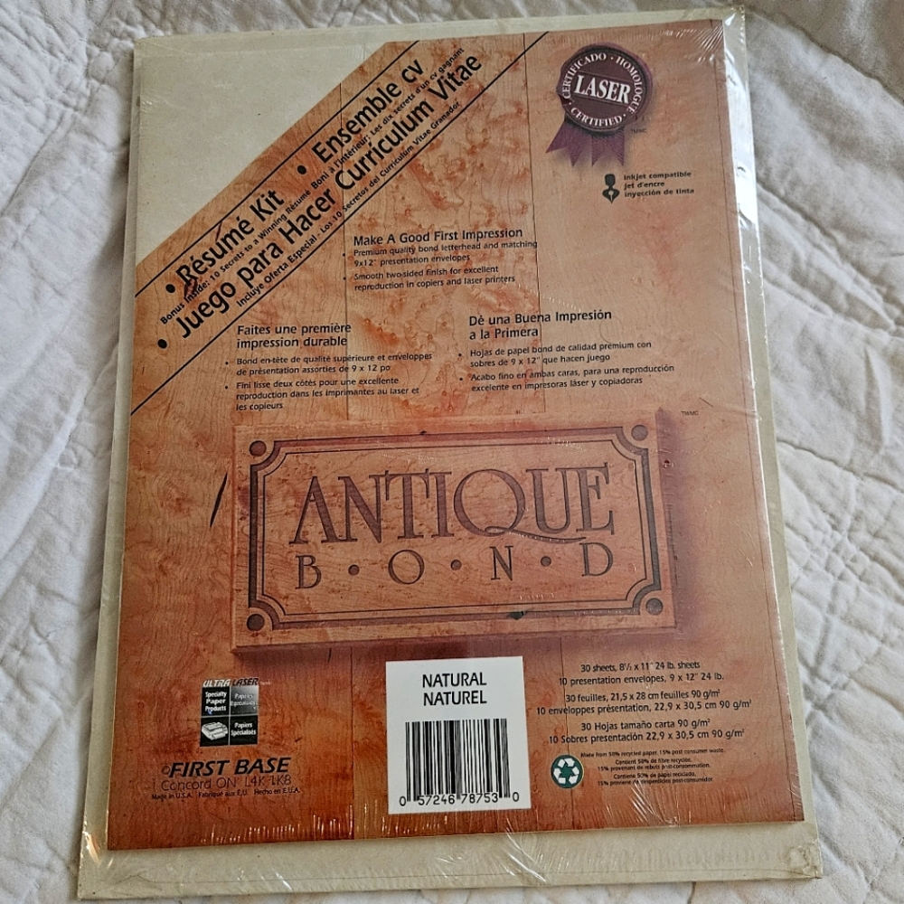 NWT resume kit and printer paper